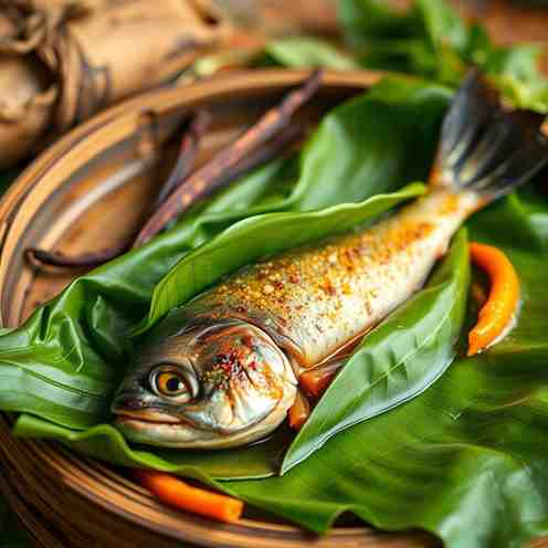 Maboke - Steamed Fish Recipe in Banana Leaves (CAR)